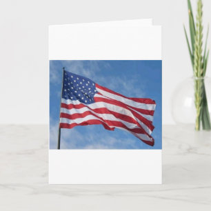 Waving American Flag Against Blue Sky Card