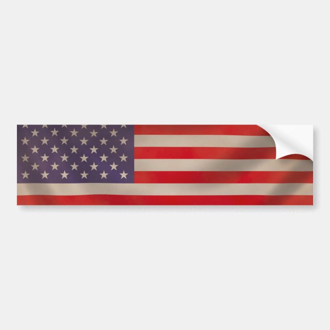 Waving American Flag Car Sticker (Front)