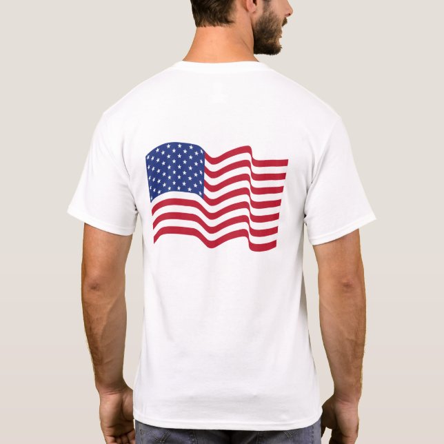 Waving American Flag Jacket T-Shirt (Back)