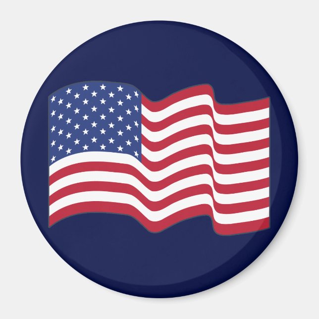 Waving American Flag Magnet Gift (Front)