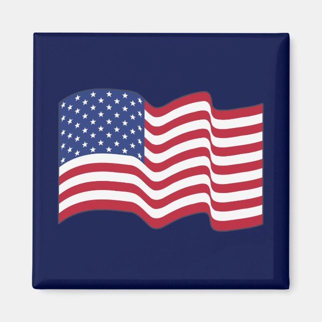Waving American Flag Magnet Gift (Front)