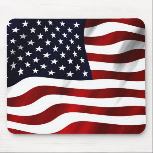 Waving American Flag Mouse Mat