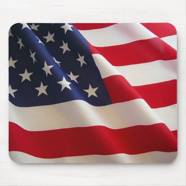 Waving American Flag Mouse Mat (Front)