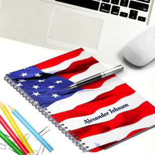Waving American Flag Notebook