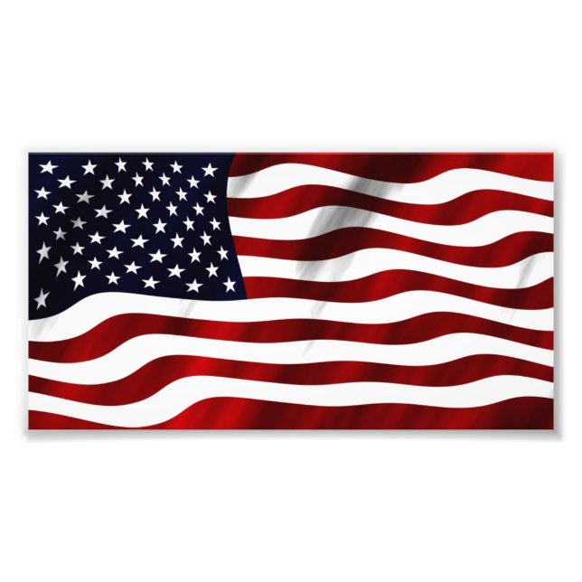 Waving American Flag Photo Print (Front)
