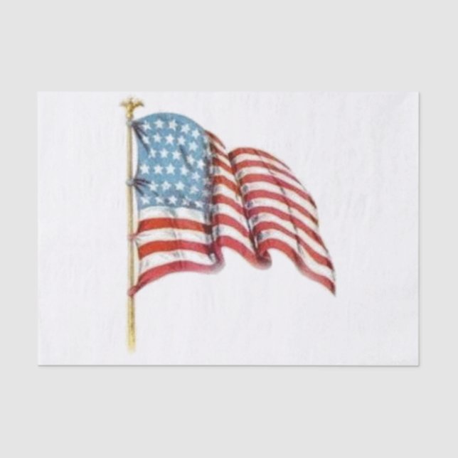 Waving American Flag Tissue Paper (Front)