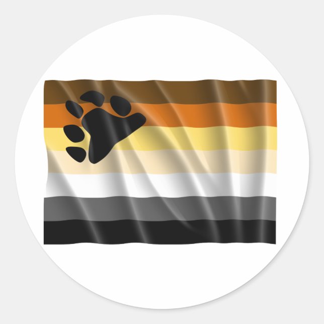 Waving bear pride flag classic round sticker (Front)