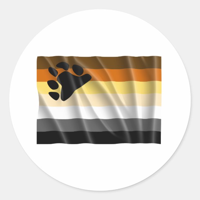 Waving bear pride flag classic round sticker (Front)