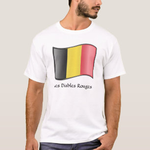 Waving Belgian Flag Les Diables Rouges T-Shirt
