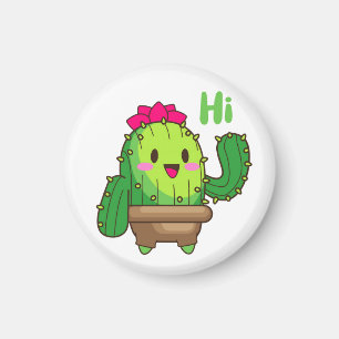 Waving Cactus Magnet – Friendly Plant Face