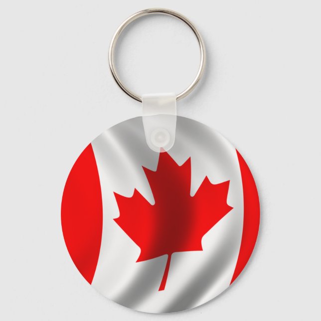 Waving Canadian Flag Key Ring (Front)