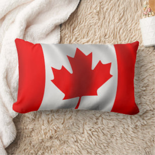Waving Canadian Flag Lumbar Cushion