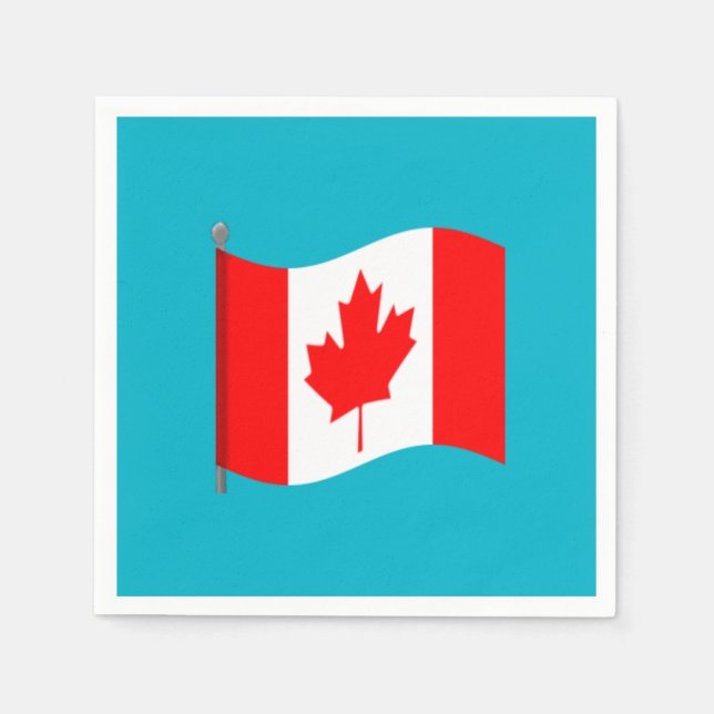 Waving Canadian Flag Napkins (Front)