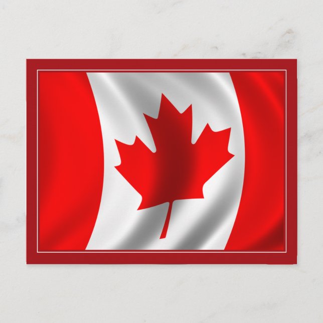 Waving Canadian Flag Postcard (Front)