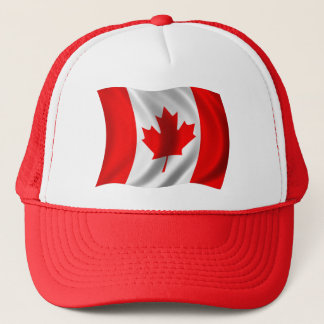Waving Canadian Flag Trucker Hat