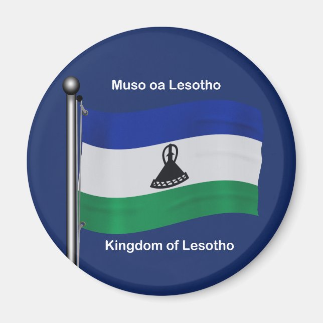 Waving Flag of Lesotho Magnet (Front)