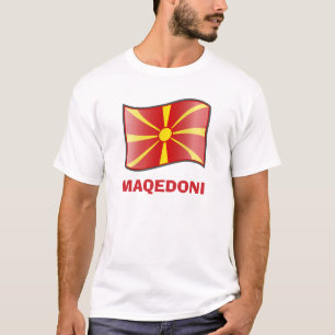 Waving Flag of Macedonia Maqedoni T-Shirt