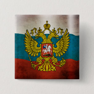 Waving flag of Russia 15 Cm Square Badge