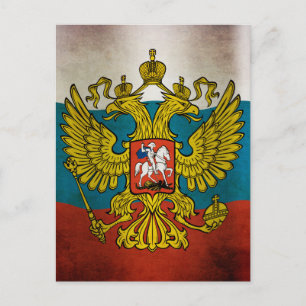Waving flag of Russia Postcard