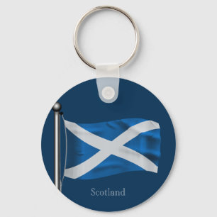 Waving Flag of Scotland Key Ring