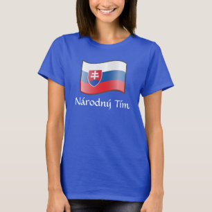 Waving Flag of Slovakia Národný Tím T-Shirt