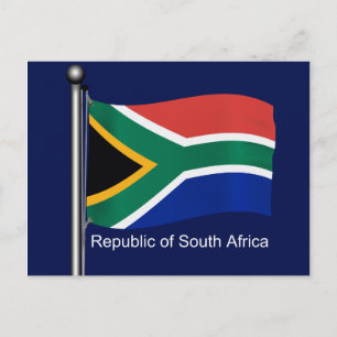 Waving Flag of South Africa Postcard