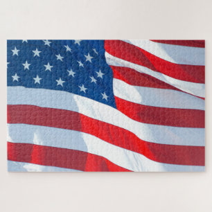 Waving Flag of the United States Large Jigsaw Puzzle