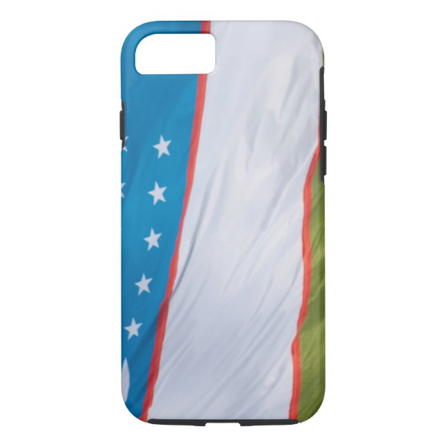 Waving Flag of Uzbekistan Case-Mate iPhone Case (Back)