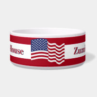 Waving Flag On Red And White Stripes
