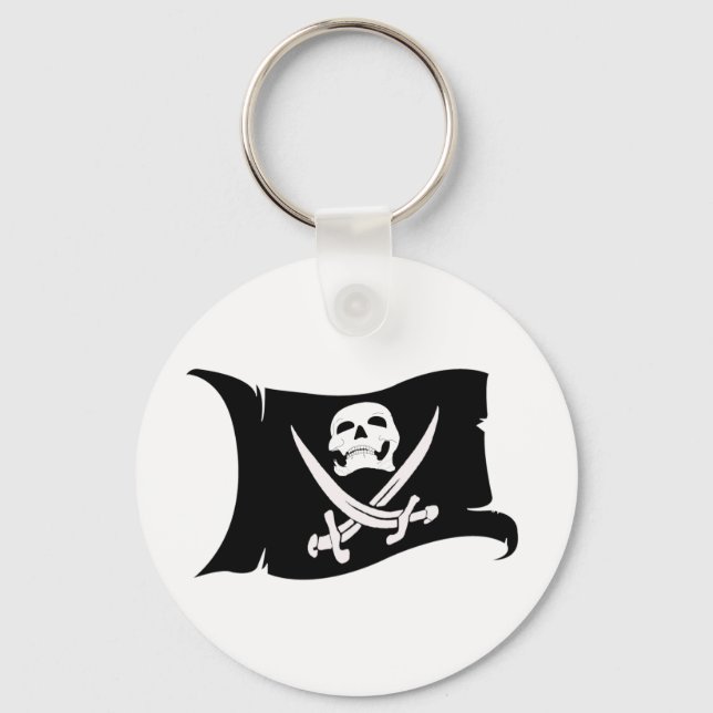 Waving Flag-Pirate Icon #10 Key Ring (Front)