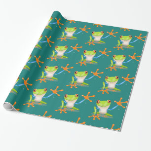 Waving Frog Gift Wrapping Paper
