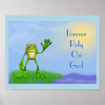 Waving Frog Poster
