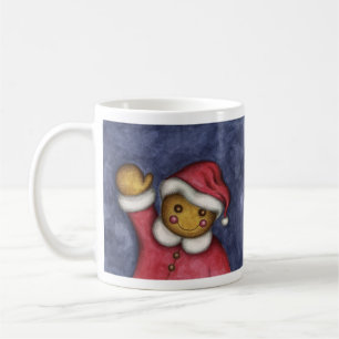 Waving Gingerbread Man Boy Santa Christmas Mug