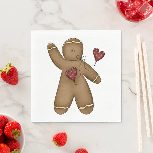 Waving Gingerbread Man Napkin