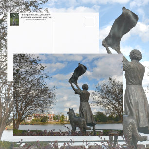 Waving Girl Monument Savannah GA Photographic Postcard