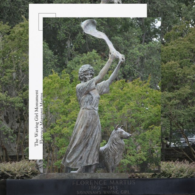 Waving Girl Monument Savannah Georgia Photographic Postcard (Creator Uploaded)