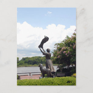 Waving Girl Of Savannah Georgia Postcard