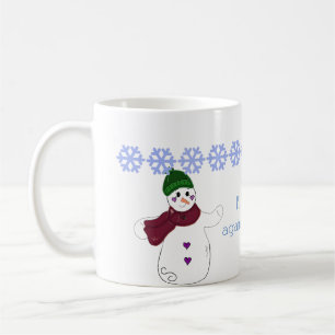 Waving Goodbye Snowman Coffee Mug
