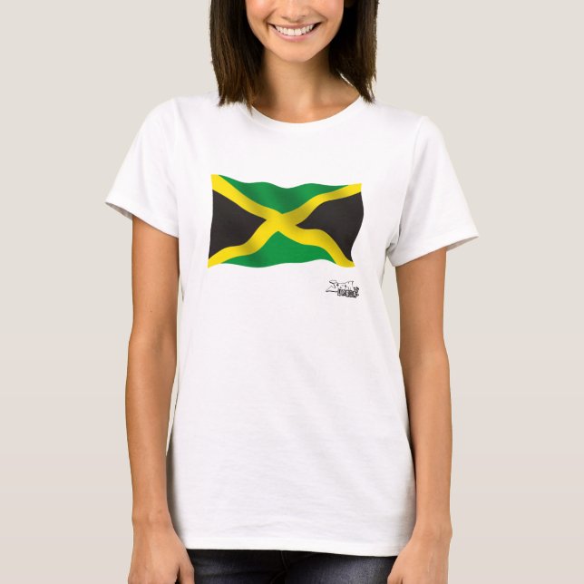 Waving Jamaican Flag T-Shirt (Front)