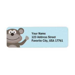 Waving Monkey Address Labels