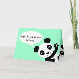 Waving Panda Birthday card