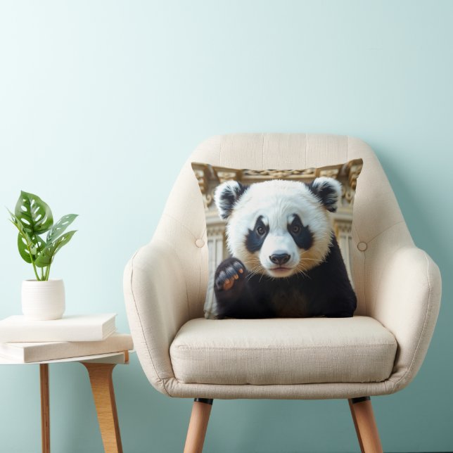 Waving Panda Design Cushion (Chair)