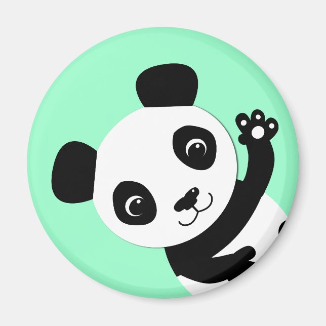 Waving Panda Magnet (Front)