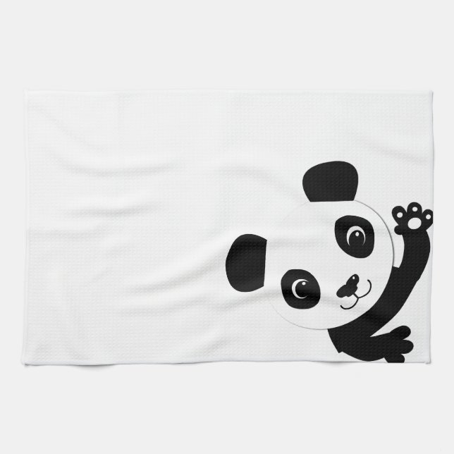 Waving Panda Tea Towel (Horizontal)