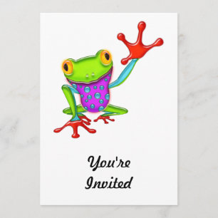 Waving Poison Dart Frog Invitation