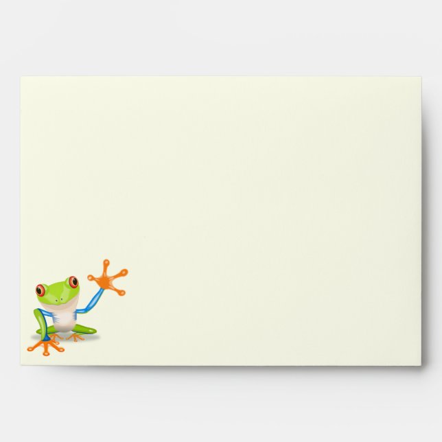 Waving red eyed tree frog illustration envelopes (Front)