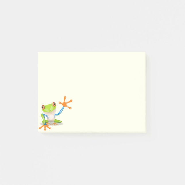 Waving red eyed tree frog illustration post-it notes (Front)