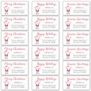 Waving Santa Christmas Holiday Address Labels