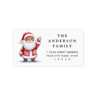 Waving Santa Christmas return address Label