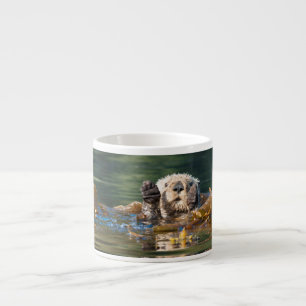Waving Sea Otter Espresso Cup